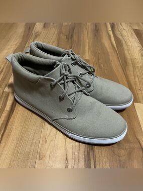 Goodfellow & Co Men’s Dax Mid-Top Canvas Sneakers Khaki Beige Size 11